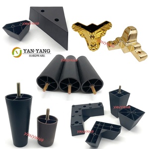 Patas de Sofá de <span class=keywords><strong>Pl</strong></span>ástico para Tapicería Yanyang, Forma de L, Altura 55mm, Color Plata y Dorado, Patas de PP para Muebles del Hogar - Product Image 4