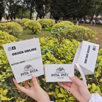Boîte d'emballage alimentaire jetable personnalisée rapide pour restaurant, boîte à pita, boîte à emporter en papier imprimé avec bande déchirable