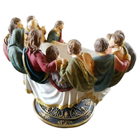 Custom Religieuze Decoratieve Jezus Apostelen Sculptuur Keukengereedschap Ronde Fruit Salade Serveerschaal Laatste Avondmaal Fruit Bowls