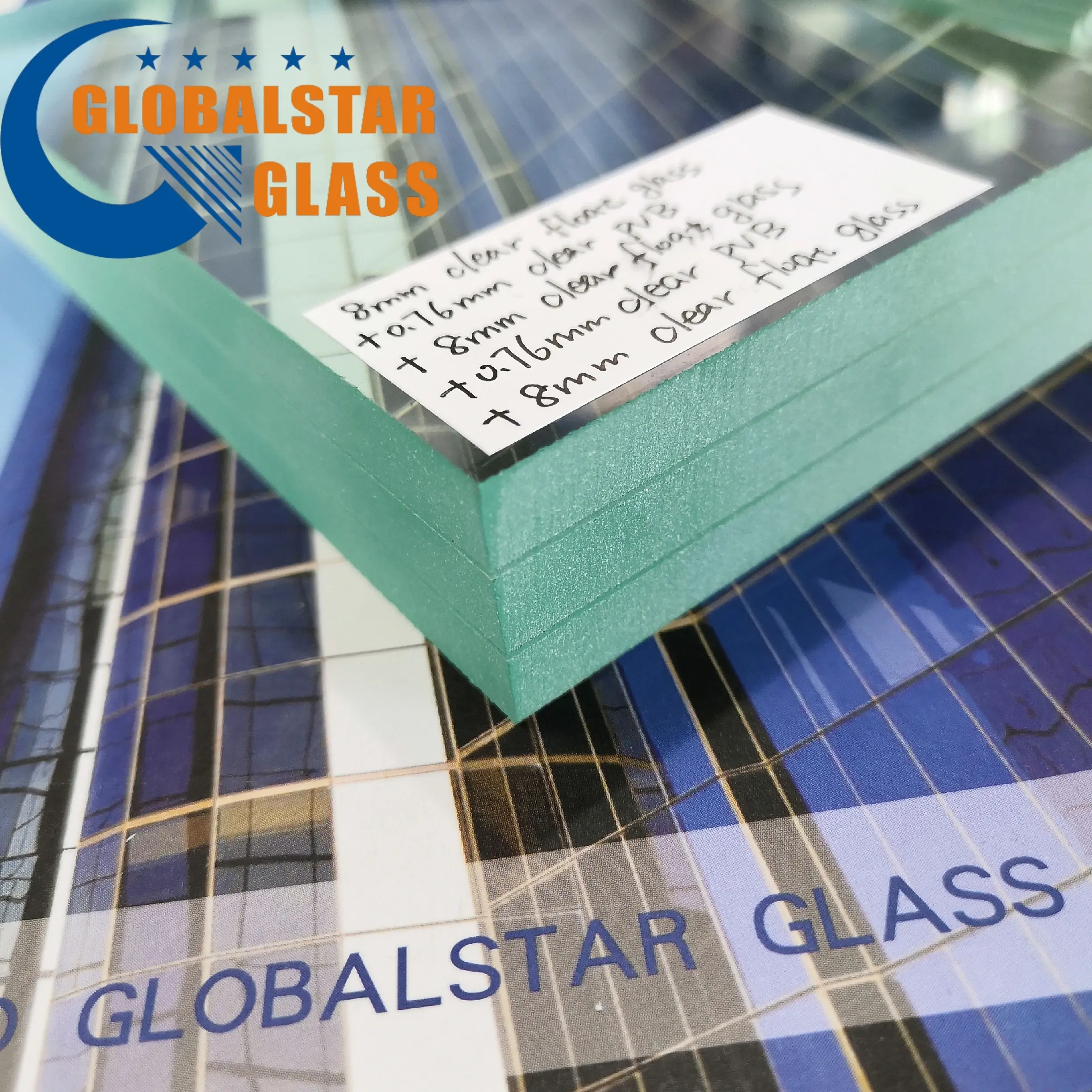 Toughened Safety Tempered Laminated Glass Price 6.38mm 8.38mm 8.76mm 11.52mm pvb Colored Clear Laminated Glass