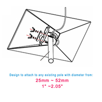 Kit d'Accessoires d'Extérieur Starlink Internet Dish Génération 3 pour Montage d'Antenne Standard V3 sur Mâts de 1" et 2" de Diamètre