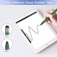 Pensil Stylus kapasitif Universal, pena sentuh kepala ganda untuk iPad & Android dengan bahan plastik logam silikon untuk ponsel pintar