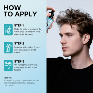 <span class=keywords><strong>Spray</strong></span> capillaire au sel de mer en marque privée, unisexe, texturisant, volumisant, ondulations, tenue forte, hydratant, brillance naturelle, protection contre la chaleur - Product Image 4