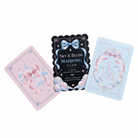 Cartes de Mahjong de luxe imprimées UV, motif Midnight Mahjong, pour mélange de tuiles de Mahjong américain, découpées à la forme ondulée festonnée
