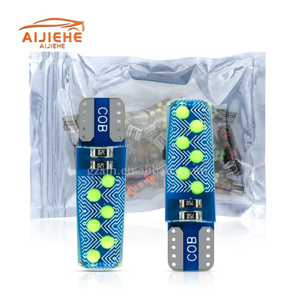 Silicone T10 LED Bulb SMD 2835 12SMD for Car Interior Light Dome Lamp Width Lamp Red+Blue two-color Strobe Flash
