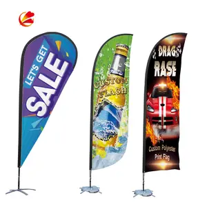 Drapeau volants de plage, banderole en forme de goutte d'eau, drapeau de plage imprimé personnalisé avec base en pointes, nouvelle collection