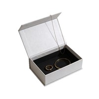 Boîte à bijoux magnétique rectangulaire à rabat sans insert en éponge, rose, violette, pour ensemble de bijoux en cristal et jade, petit lot, en carton