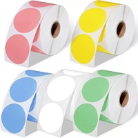Pegatina circular de colores de caramelo, adhesivo de vinilo térmico, láser y Etiquetas de codificación de puntos para clasificación de archivos y organización de inventario