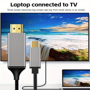 Adaptador USB C a HDTV de alta velocidad 3,1 USB 4K 60Hz Tipo C para computadora portátil Teléfono TV y micrófono Directo de fábrica - Product Image 4
