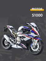Modèle de moto en alliage à l'échelle 1/9 S1000RR, jouet de course en métal moulé sous pression avec effets sonores et lumineux, coffret cadeau Huayi