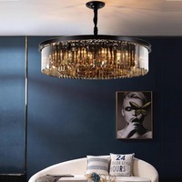 Luminaire suspendu en cristal moderne, luminaire de plafond vintage pour îlot de cuisine, salon et chambre à coucher