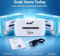 Router WiFi Mobile 4G LTE T-elek yang Dapat Disesuaikan, Perangkat Seluler Tidak Terkunci, Mifi Portabel Berukuran Saku dengan Baterai 3000mAh