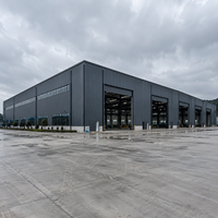Atelier en acier à grande portée, structure boulonnée, à faible entretien, entrepôt métallique, bâtiment industriel de fabrication