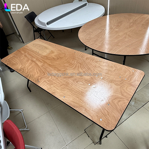 LEDA - Mesa Rectangular Plegable de Metal Color Madera Natural para Eventos y Fiestas al Aire Libre, Ideal para Hoteles y Bodas - Product Image 3