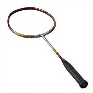 Raquette de badminton en fibre de carbone, cadre aérodynamique, cordage en graphite, poignée en PU, poids léger pour les joueurs amateurs, intermédiaires et seniors - Product Image 1