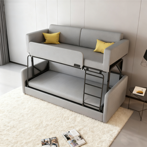 Sofá convertible con marco de <span class=keywords><strong>Metal</strong></span> grueso resistente para ahorrar espacio, litera, sofá cama con escalera para sala de estar, apartamento pequeño, venta al por mayor - Product Image 3