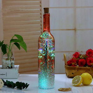 แก้วไวน์ทรงกลมปากแคบยาว สีสันสดใส พร้อมไฟ LED กระพริบ สำหรับขายส่ง พร้อมจุกไม้ก๊อก - Product Image 3