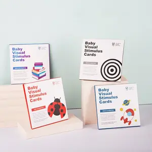 0-3ヶ月幼児新生児視覚刺激カード、子供の感覚発達ハイコントラスト黒と白のフラッシュカード
