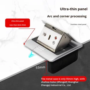 Prise de sol en ABS noir avec haut-parleur à rebond lent et microphone portable 10A IP11 0.5m de câble mise à la terre standard - Product Image 2