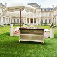 Chariot de buffet mobile en bois de luxe portable, équipé de plateaux alimentaires pour la restauration en plein air, les remises de diplômes, le Nouvel An chinois, les événements de Noël