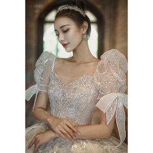 NDB10558 Vente en gros Robe de mariée de haute qualité à succès, robe de soirée à fleurs 3D et perles, Wilderly Bride - Product Image 3