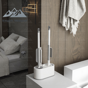 طقم فرشاة مرحاض وايون 2 في 1 مع حامل مزدوج برأس سيليكون وشعيرات للتنظيف العميق - Product Image 3