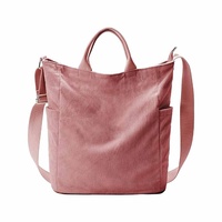 Sac fourre-tout en velours côtelé avec logo personnalisé, grande capacité, sangle réglable, sac à bandoulière anti-éclaboussures