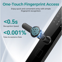Cerradura Inteligente con Huella Dactilar SJJ, TTLock, App Tuya Opcional, Teclado Táctil, Tarjeta IC RFID, Entrada sin Llave, para Puerta de Madera