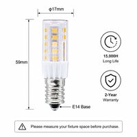 Ampoule LED E14 en céramique 2835, 4W, 450LM, CRI>80, sans scintillement, 51 LED, AC220-240V, certifiée CE/FCC, durée de vie 15000H, usage résidentiel