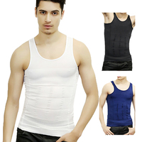 Maillot de Corps Homme Gainant Ventre Plat Compression Minceur T-Shirt Sans Manches Débardeur Modèle Abdominal Amincissant Corps
