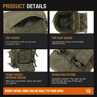 Sac à dos de randonnée 40L, sac d'assaut, système Molle, sac de camping, sac à dos tactique pour la formation de survie