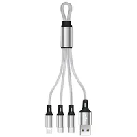 Gadgets personnalisés Cadeaux promotionnels 3-en-1 Câble USB à chargement rapide Porte-clés pour téléphone portable et ordinateur 3A avec stock