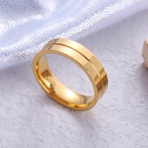 女性のためのファッション結婚指輪リング男性愛ギフトゴールドカラートレンディステンレス鋼約束カップルジュエリーギフト - Product Image 5