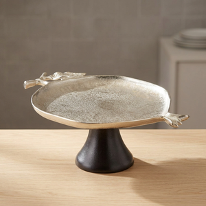 Ambient Luxury Rustic Metal Cake <b>Stand</b> With Leaf Design Black Base Decorative Display For Wedding Party - Product Image 3