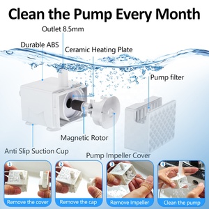 Pompe de <span class=keywords><strong>fontaine</strong></span> chauffante miniature OEM pour animaux de compagnie 35 ° Pompe de remplacement silencieuse à arrêt automatique pour <span class=keywords><strong>distributeur</strong></span> d'<span class=keywords><strong>eau</strong></span> pour chat et chien - Product Image 4