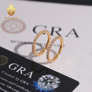 새로운 디자인 아이스 아웃 골드 도금 힙합 반지 925 스털링 실버 남성용 완전 Moissanite 맞춤 반지 - Product Image 5