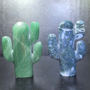 Prix d'usine Pierres <span class=keywords><strong>de</strong></span> quartz rose naturel, Agate mousse, Préhnite, Plante en cristal, Matériaux mixtes, Sculpture <span class=keywords><strong>de</strong></span> cactus pour cadeaux - Product Image 6
