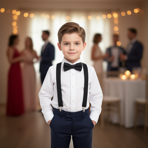 Bretelles réglables en polyester avec nœud papillon pour enfants et adultes, différentes couleurs, largeur 3,5 cm, boucle en acier - Product Image 2