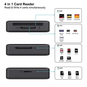 メモリカードリーダーのカスタマイズ、iPhone 15 Pro/Maxと互換性のある4 in1 USB USB-CからSD Micro-SD MS CFカードリーダーアダプター、