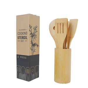 Juego de utensilios de bambú natural ecológico Panda Park, superventas, incluye tenedores y cucharas, 5+1 piezas, grabado chino en madera, apto para lavavajillas - Product Image 5