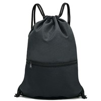 Sac à dos pliable portable en polyester avec fermeture éclair, grande capacité, optimisation de l'espace, poche principale et poche avant