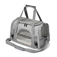 Nouveau sac à dos pliable pour chien et chat, grande capacité, respirant, pratique, pour les voyages en voiture, couleur unie, à porter sur l'épaule