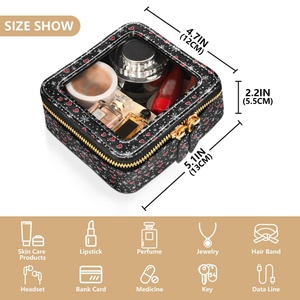 Cold Zipper High Grade Portable Large Leather clear Cosmetic Bag <b>Makeup</b> <b>Storage</b> <b>Box</b> Organizer for Cosmetic - Product Image 4