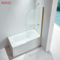 Paroi de douche coulissante MAGIC W14G pour salle de bain, style nordique, cadre étroit en alliage d'aluminium pour usage domestique