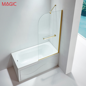 Paroi de douche coulissante en alliage d'aluminium à cadre étroit, style nordique, pour salle de bain domestique, avec fonction de blocage de l'eau - Product Image 2