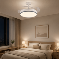 Ventilateur de plafond rétractable avec éclairage LED, télécommande 220V, ventilateur de plafond lumineux pour salle à manger