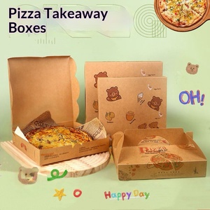 Cajas de <span class=keywords><strong>Pizza</strong></span> Desechables de Papel Kraft de 6 y 8 Pulgadas con Asa para Llevar - Product Image 4