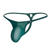 Culotte string pour homme en maille ultra-dense, sexy, haute élasticité, respirante, séchage rapide, coupe basse avec poche et fines bretelles en Spandex/Nylon