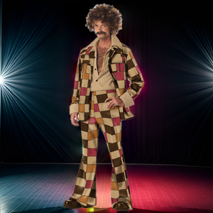 Recién llegado, traje de baile de discoteca para parejas, traje de <span class=keywords><strong>disfraz</strong></span> de ocio para adultos de los años 70 con cinturón, mallas para fiesta de Halloween - Product Image 2