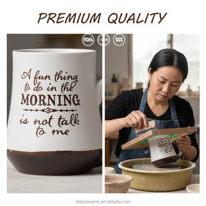 แก้วกาแฟเซรามิกพิมพ์ลายโลโก้ตลกๆ แก้วชาทรงเรียวสำหรับใช้ในบ้านและที่ทำงาน - Product Image 5